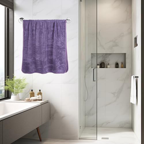 Glivary Microfiber Large Bath Towels Extra Soft Plush & Quick Dry High Absorbency Large Size Towels for Bathing(70 * 140 cm) (Dark Purple) - Image 4