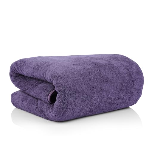 Glivary Microfiber Large Bath Towels Extra Soft Plush & Quick Dry High Absorbency Large Size Towels for Bathing(70 * 140 cm) (Dark Purple) - Image 1