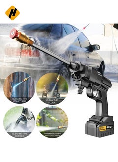 HuHa 48V 25000mAh 30Bar Cordless High Pressure Car Washer with Nozzles Water Gun Set Garden Cleaning Jet Washing Machine Multi Purpose With Uk 3 Pin Adapter  - Image 1