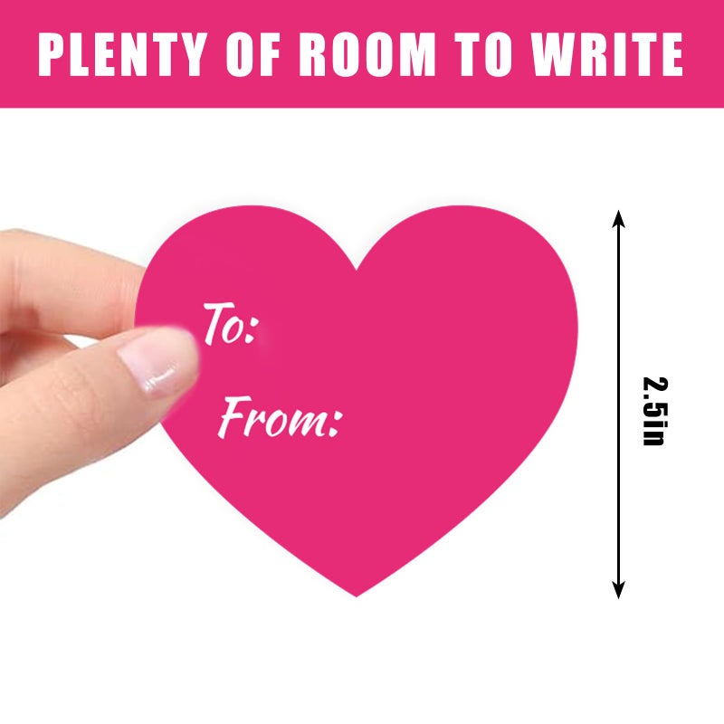 Whaline 315 Pcs Valentine's Day Heart Gift Tag Stickers 2.5 Inch Pink Red Paper Present Sticker to and from Self-Adhesive Blank Label for Wedding Gift Wrapping Card Envelope Decor, 9 Colors - Image 2