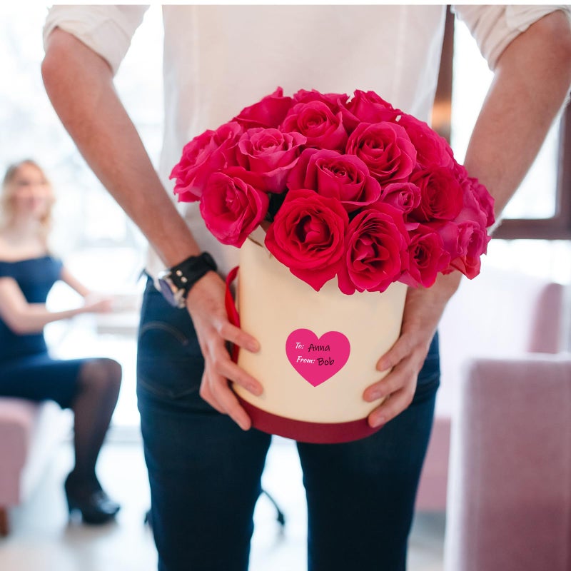 Whaline 315 Pcs Valentine's Day Heart Gift Tag Stickers 2.5 Inch Pink Red Paper Present Sticker to and from Self-Adhesive Blank Label for Wedding Gift Wrapping Card Envelope Decor, 9 Colors - Image 5