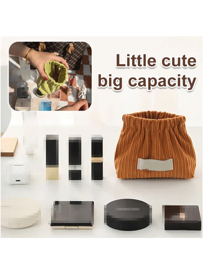 Corduroy Elastic Hair Tie Organizer, Portable Corduroy Elastic Storage Bag, Large Capacity Small Cute Hair Accessory Jewelry Storage Organizer(4pcs) - Image 3