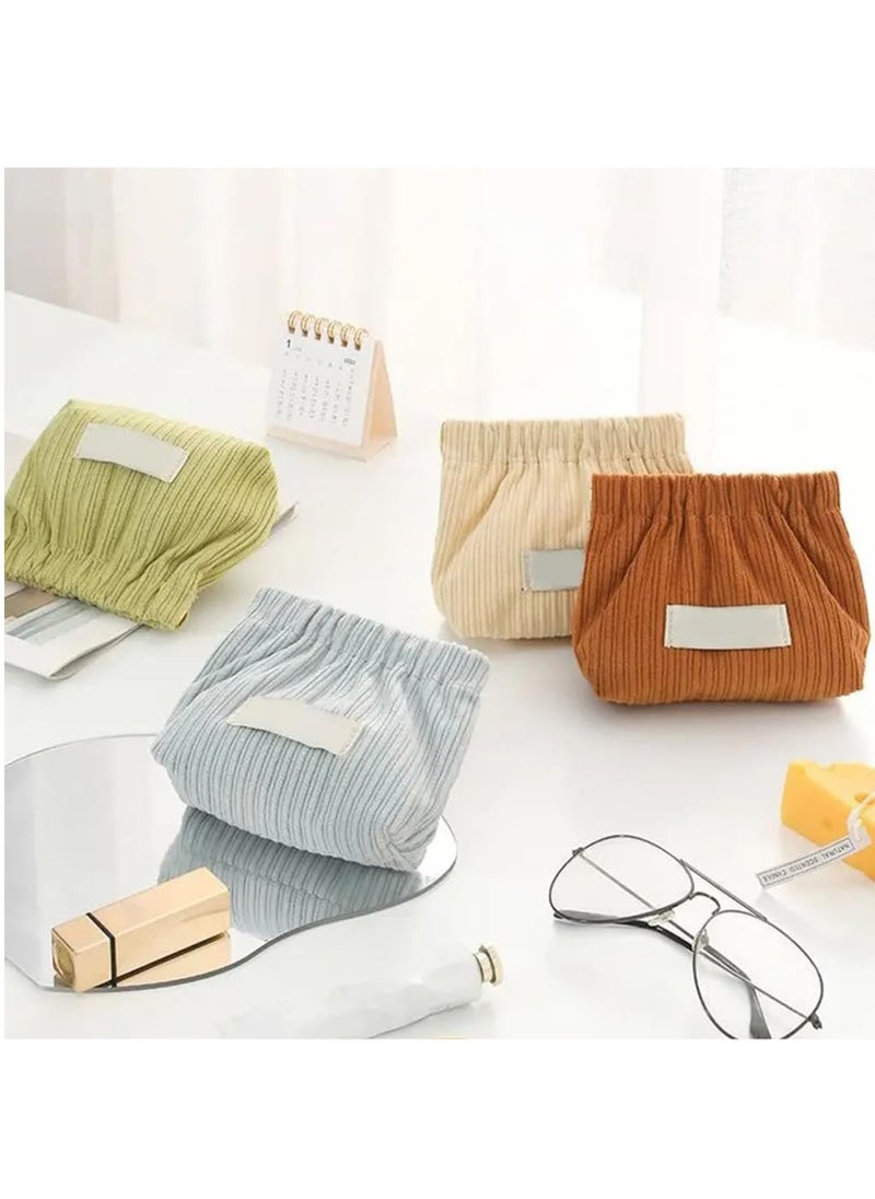 Corduroy Elastic Hair Tie Organizer, Portable Corduroy Elastic Storage Bag, Large Capacity Small Cute Hair Accessory Jewelry Storage Organizer(4pcs) - Image 5