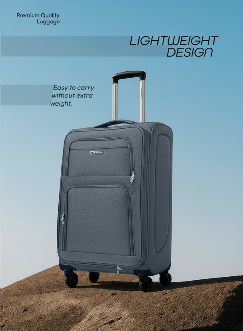 VIPTOUR 4PCS Fabric Luggage Set Durable Travel Suitcase with Spinner Wheels - Image 4