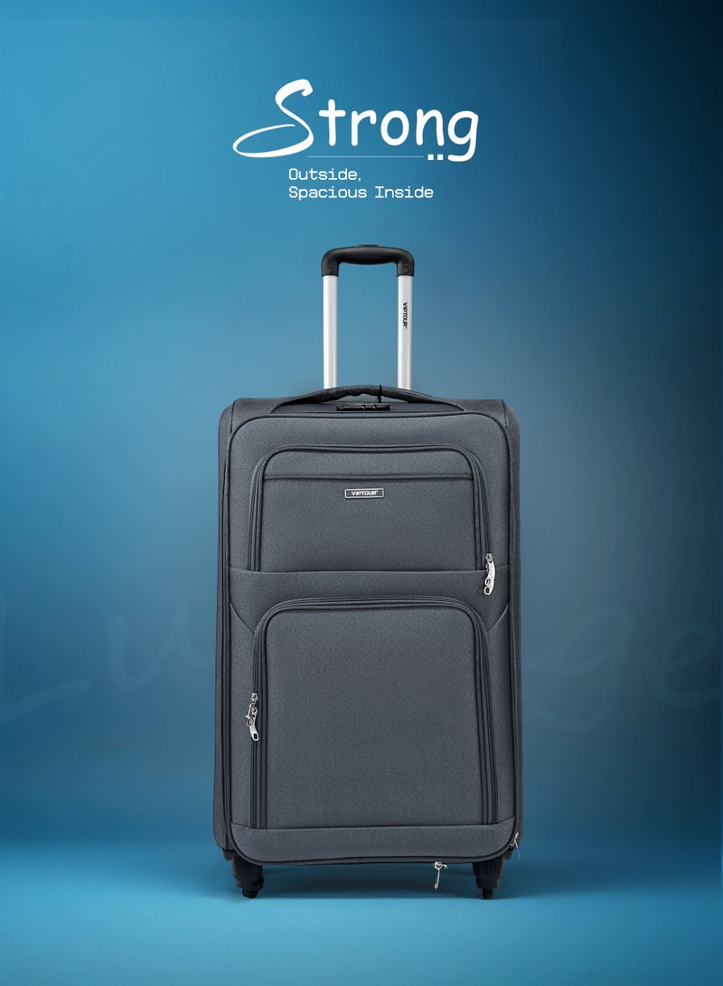 VIPTOUR 4PCS Fabric Luggage Set Durable Travel Suitcase with Spinner Wheels - Image 3