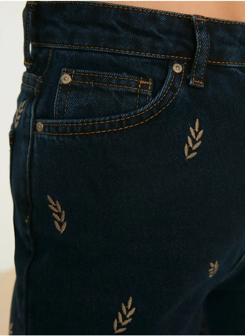 trendyol Embroidered High Waist Jeans