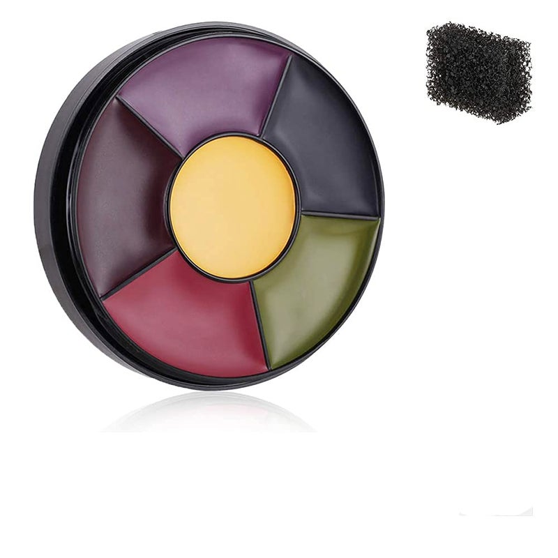 Mysense 6 Color Bruise Wheel Special Effects SFX Zombie Makeup Kit Halloween Professional Non Toxic Face Body Paint Oil Sfx Makeup Set with Sponge - Image 1