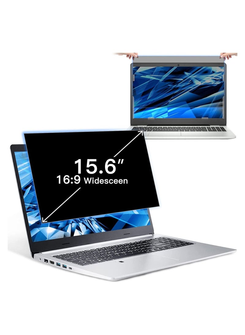 Captaintech 15.6 Inch Laptop Privacy Screen Filter Anti Blue Light Screen Protector,Compatible with HP Dell Asus Acer Sony Samsung Lenovo Toshiba 16:9,Removable Aspect Ratio Screen Filter Laptop Privacy  - Image 1