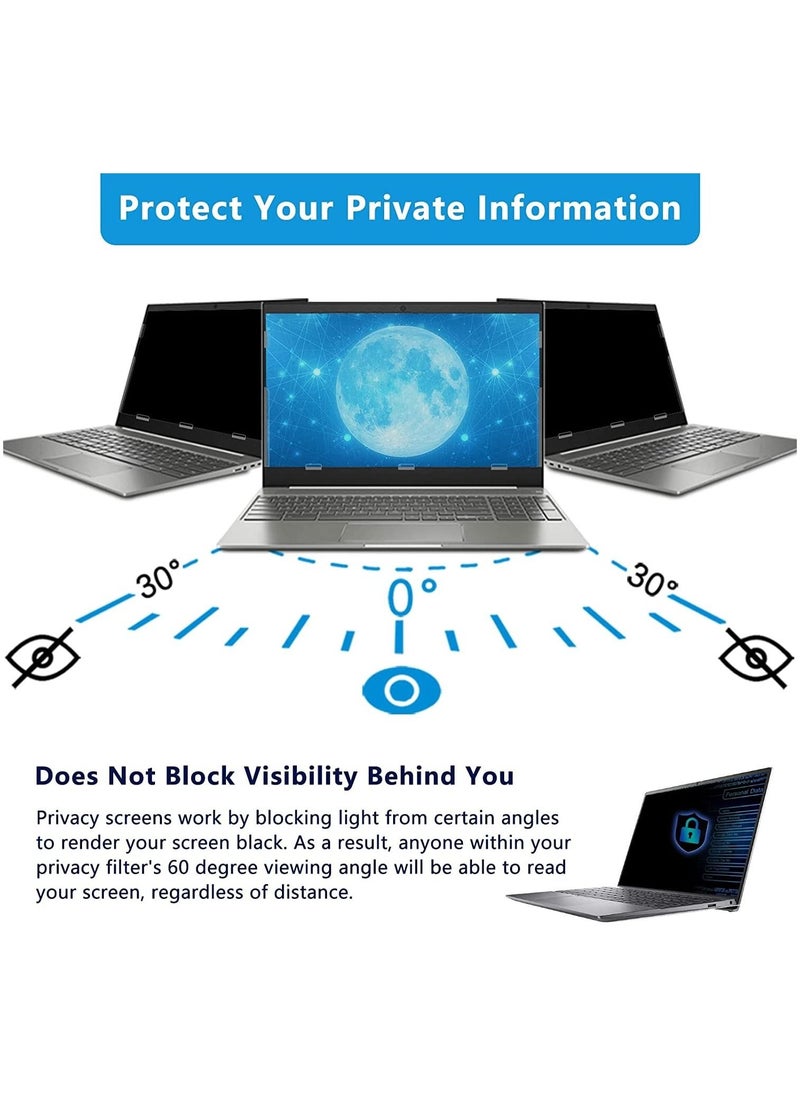 Captaintech 15.6 Inch Laptop Privacy Screen Filter Anti Blue Light Screen Protector,Compatible with HP Dell Asus Acer Sony Samsung Lenovo Toshiba 16:9,Removable Aspect Ratio Screen Filter Laptop Privacy  - Image 4
