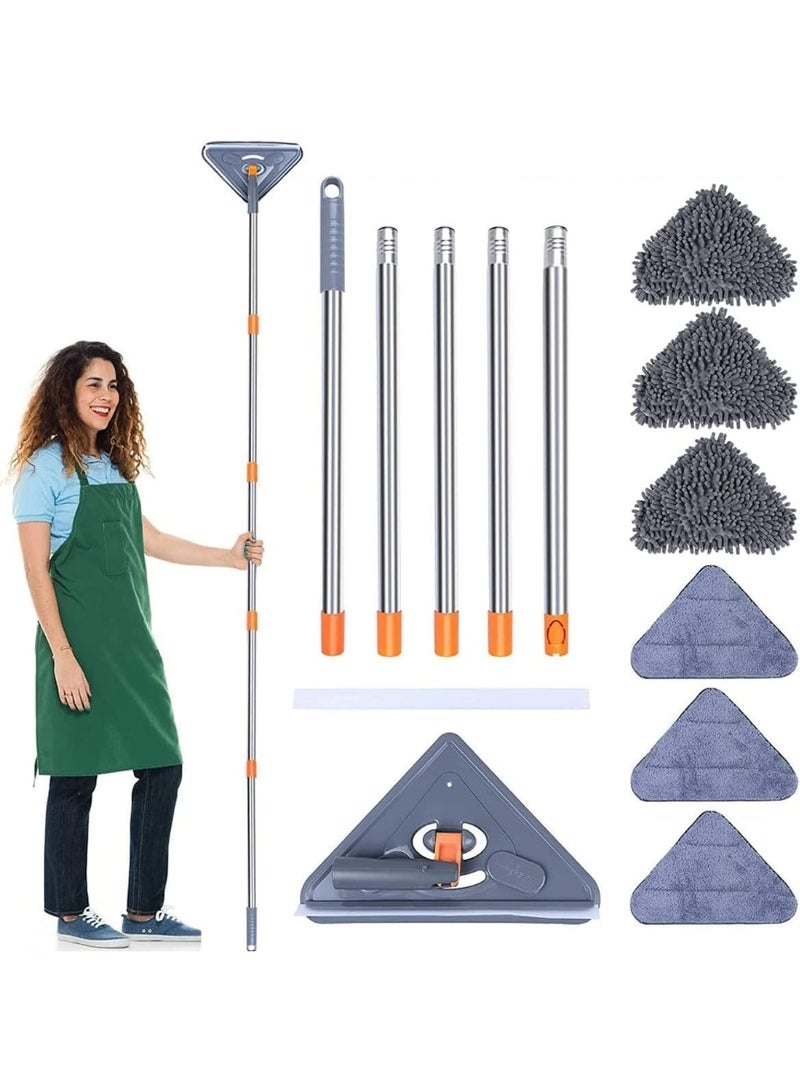 MostNow Wall Cleaner Mop with Long Handle 82 Inches, 3-in-1 Ceiling Cleaning Tool Duster with 6 Replacement Microfiber Chenille Pads for Painted Walls, Window, Floor, Baseboard - Image 1