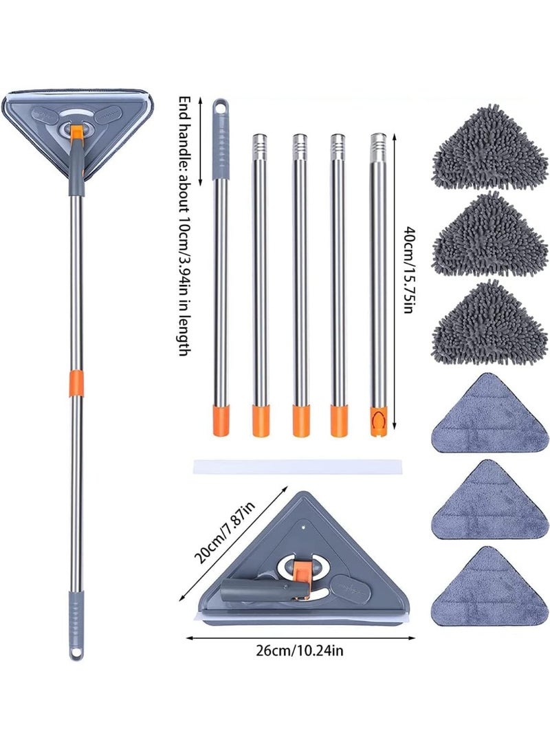 MostNow Wall Cleaner Mop with Long Handle 82 Inches, 3-in-1 Ceiling Cleaning Tool Duster with 6 Replacement Microfiber Chenille Pads for Painted Walls, Window, Floor, Baseboard - Image 3