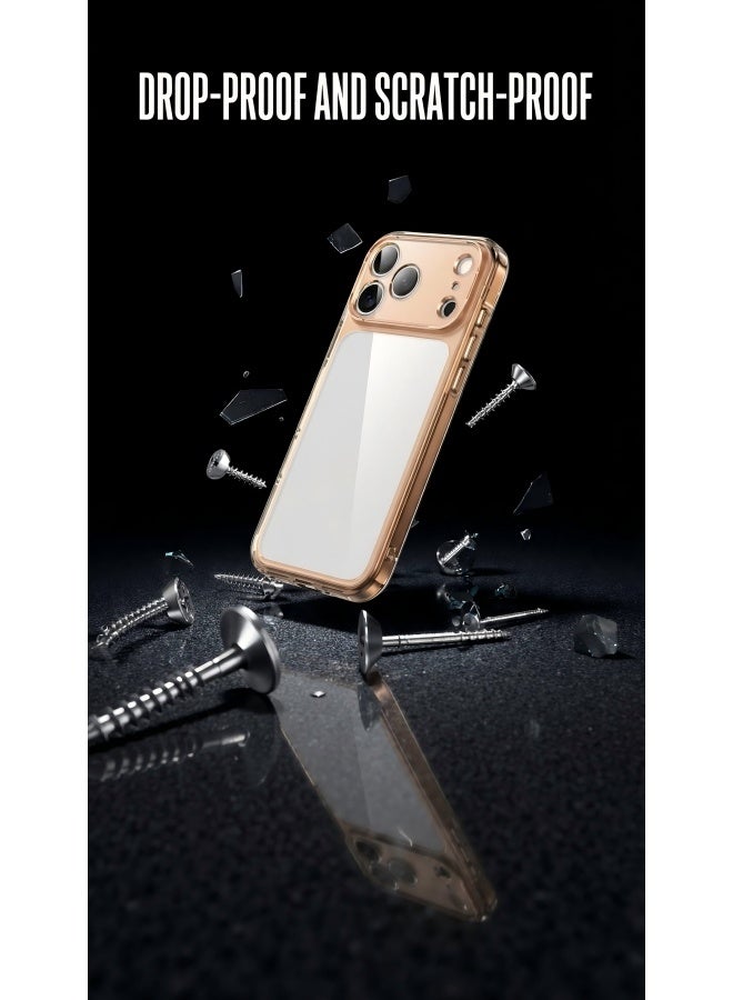 Ultra-thin protective case for iPhone 17 Pro Max, MagSafe compatible, provides full protection for the camera lens, ultra-thin, lightweight, transparent, and minimalist protective phone case (transparent orange). - Image 2