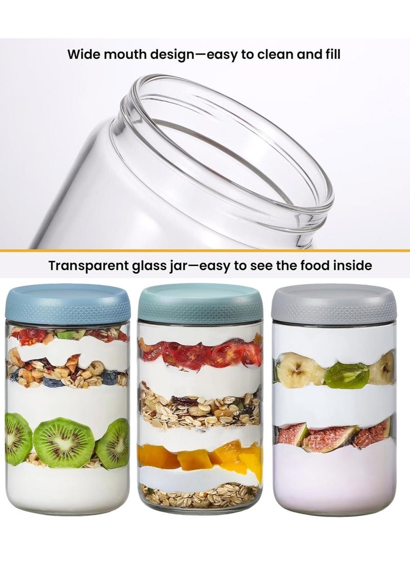 KUAIJI 25.36 oz Glass Jars with Lids 6 Pack Glass Jars with Airtight Lids,  Overnight Oats Containers With Lids For Snacks, Yogurt, Chia  Jars With Lids Glass Food Storage Containers