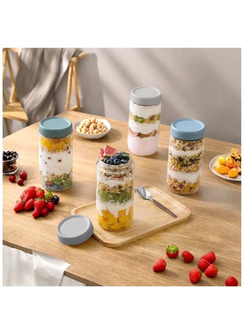 KUAIJI 25.36 oz Glass Jars with Lids 6 Pack Glass Jars with Airtight Lids,  Overnight Oats Containers With Lids For Snacks, Yogurt, Chia  Jars With Lids Glass Food Storage Containers