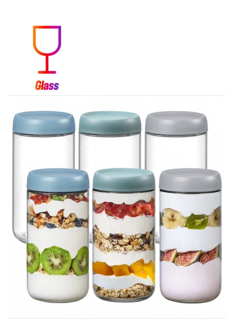 KUAIJI 25.36 oz Glass Jars with Lids 6 Pack Glass Jars with Airtight Lids,  Overnight Oats Containers With Lids For Snacks, Yogurt, Chia  Jars With Lids Glass Food Storage Containers