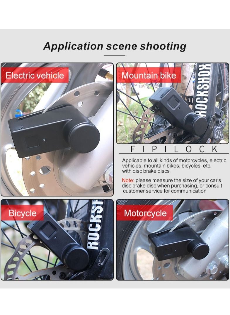 AGYMNX Smart Fingerprint Disc Brake Lock Anti-theft Bluetooth Electric Lock IP65 Waterproof Bicycle Motorcycle Wheel Padlock  - Image 2
