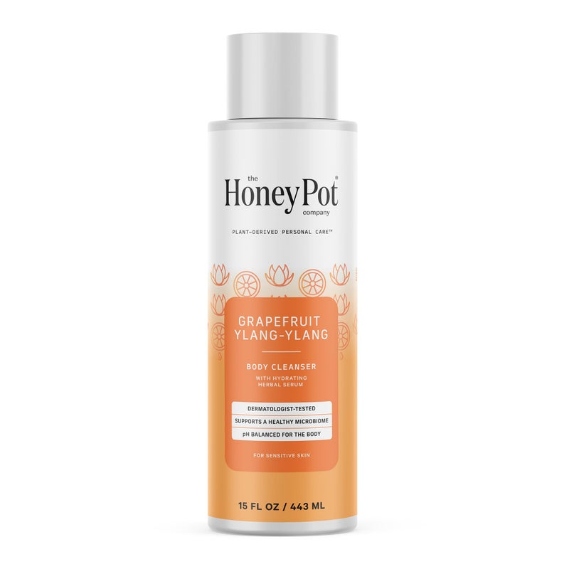 The Honey Pot Company - Body Wash for Women - Grapefruit Ylang Ylang Hydrating Body Cleanser - Moisturize & Cleanse Skin - Free of Parabens & Sulfates - 15 Fl. Oz - Image 1