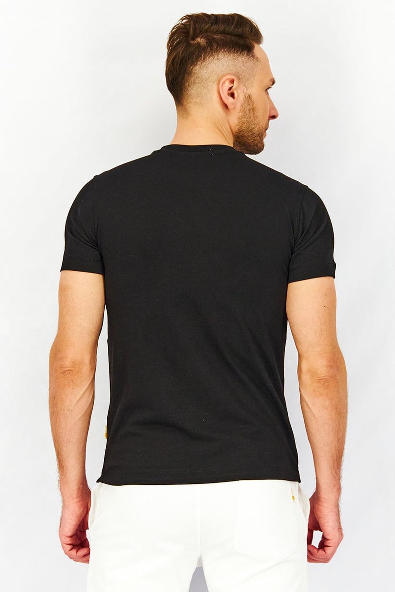 Gazzarrini Men Crew Neck Short Sleeve Graphic Print T-shirt, Black - Image 2