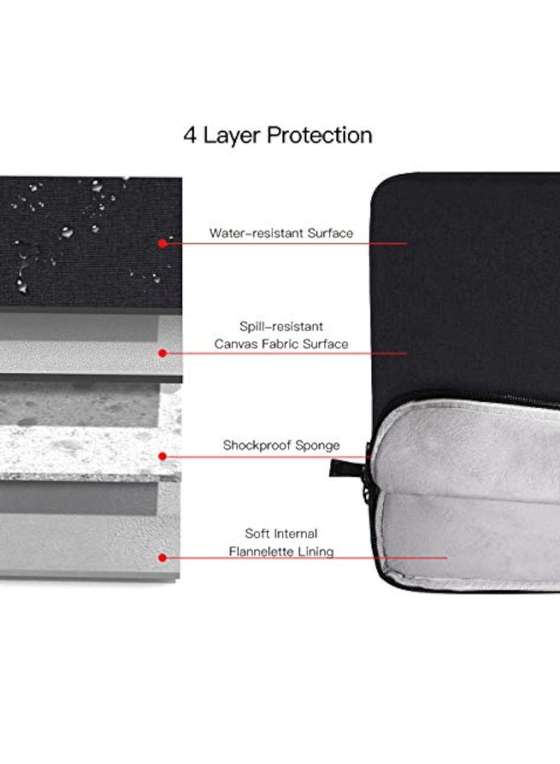 Arabest حقيبة كمبيوتر محمول 13-13.3 بوصة لأيسر سبين كروم بوك 513 13.3، لينوفو ديويت 5، ديل، أسوس، HP 13.3" ماك بوك إير، أسود - Image 4