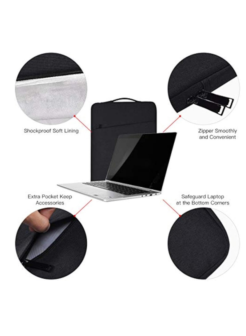 Arabest حقيبة كمبيوتر محمول 13-13.3 بوصة لأيسر سبين كروم بوك 513 13.3، لينوفو ديويت 5، ديل، أسوس، HP 13.3" ماك بوك إير، أسود - Image 5