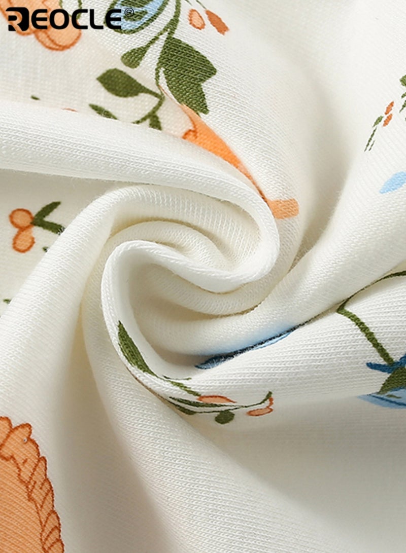 ريوكل طقم سويت شيرت وبنطلون للأطفال بتصميم ياقة دائرية وأكمام طويلة، ملابس يومية مريحة وعصرية للفتيات - Image 5