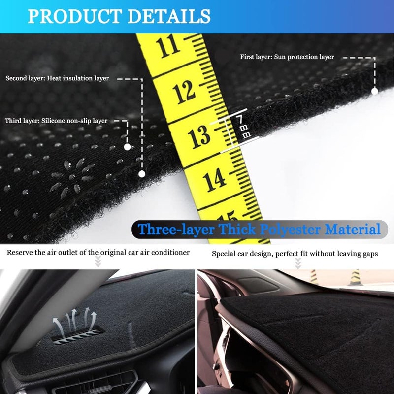 YOFAMO Dashboard Cover Mat for Toyota RAV4 2013-2018 - Anti-Skid Center Console Protector (Black Edge) - Image 5