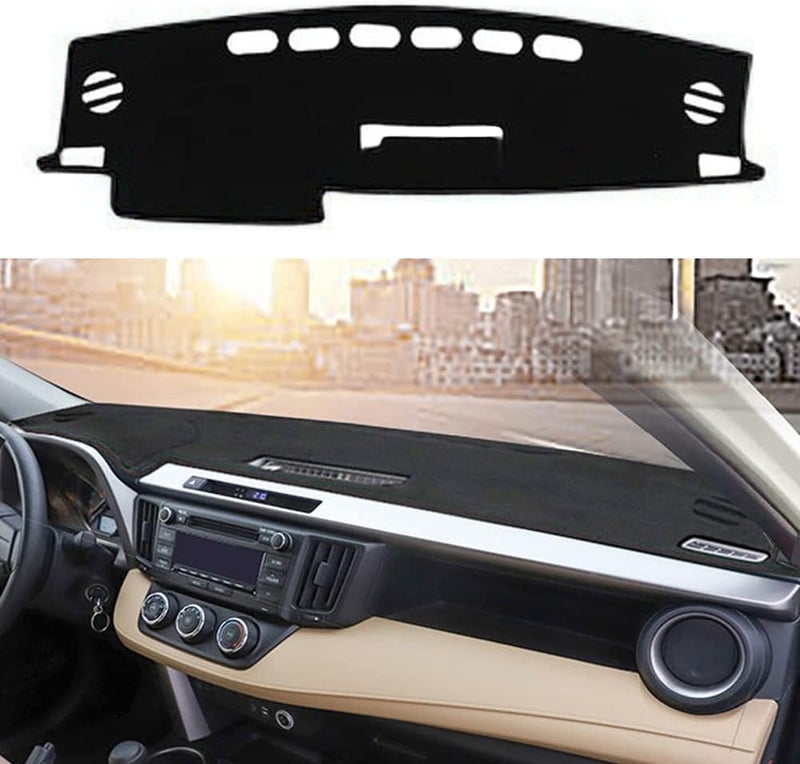 YOFAMO Dashboard Cover Mat for Toyota RAV4 2013-2018 - Anti-Skid Center Console Protector (Black Edge) - Image 1