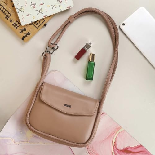Mochi Women's Beige Fashionable Faux Leather Sling Bag (66-431) - Image 2