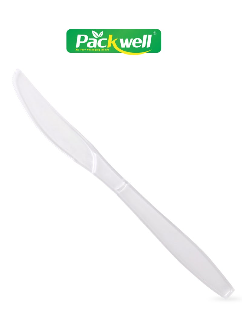 packwell Clear HD Knife- PWCT1616 Premium-Quality BPA-Free, Food grade and Hygienic Perfect for Parcels, Large Gatherings, Takeout, Etc Clear  - Image 2