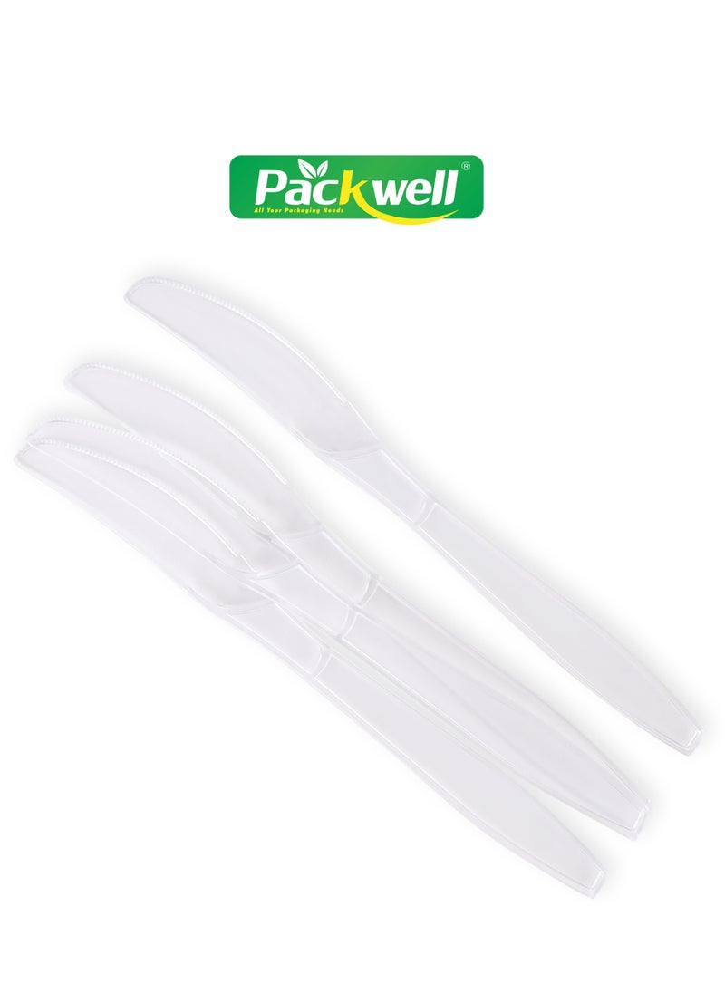 packwell Clear HD Knife- PWCT1616 Premium-Quality BPA-Free, Food grade and Hygienic Perfect for Parcels, Large Gatherings, Takeout, Etc Clear  - Image 4
