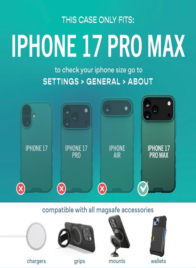 Smartish® iPhone 2025 Pro Max MagSafe Case - Gripmunk Magnetic Slim Case [Lightweight + Protective] Thin Grip Cover with Microfiber Lining for Apple iPhone 2025 Pro Max - So Jaded - Image 5