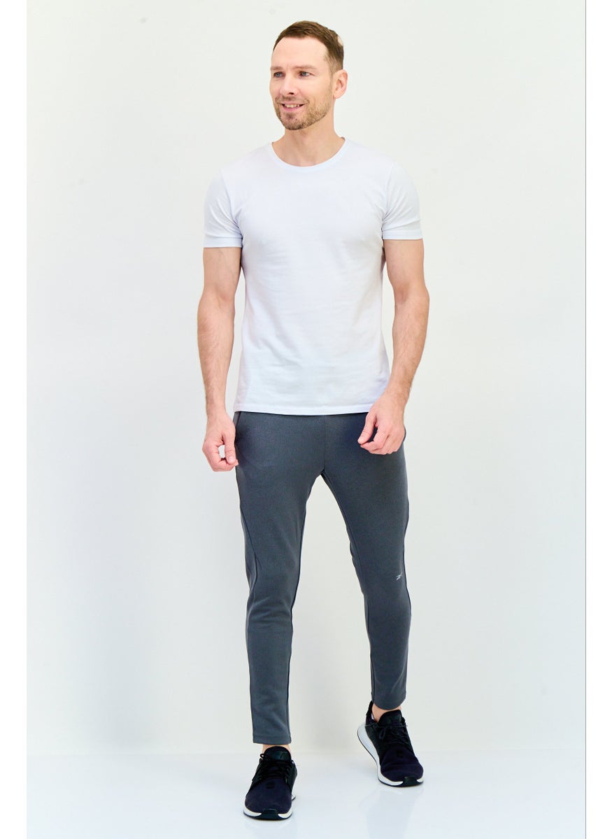Reebok Men Sportswear Fit Brand Logo Training Track Pants, Grey  - Image 4