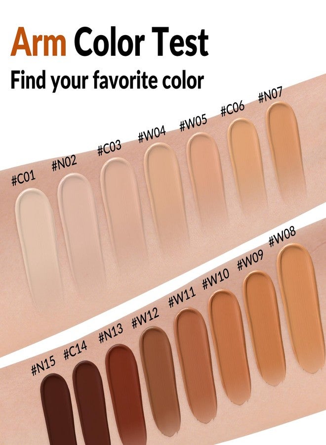 OKADY Hydrating Foundation Liquid 45ml - Medium Coverage, Natural Skin Finish, Buildable & Long Lasting Makeup with Hyaluronic Acid & Niacinamide - Includes Foundation Brush & Blender Sponge (WO5) - Image 3
