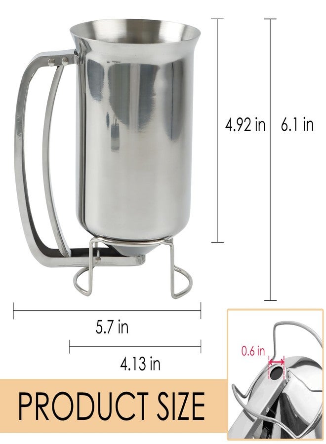 KAYCROWN 800ml Stainless Steel Pancake Batter Dispenser, Handheld Pancake Mix Dispenser, Cupcake Batter Dispenser for Baking Cake Cupcakes Crepes Waffles Pancake Kitchen Tool, Easy to Clean - Image 2