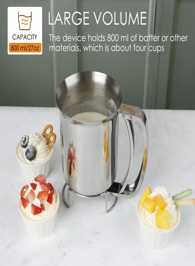KAYCROWN 800ml Stainless Steel Pancake Batter Dispenser, Handheld Pancake Mix Dispenser, Cupcake Batter Dispenser for Baking Cake Cupcakes Crepes Waffles Pancake Kitchen Tool, Easy to Clean - Image 3