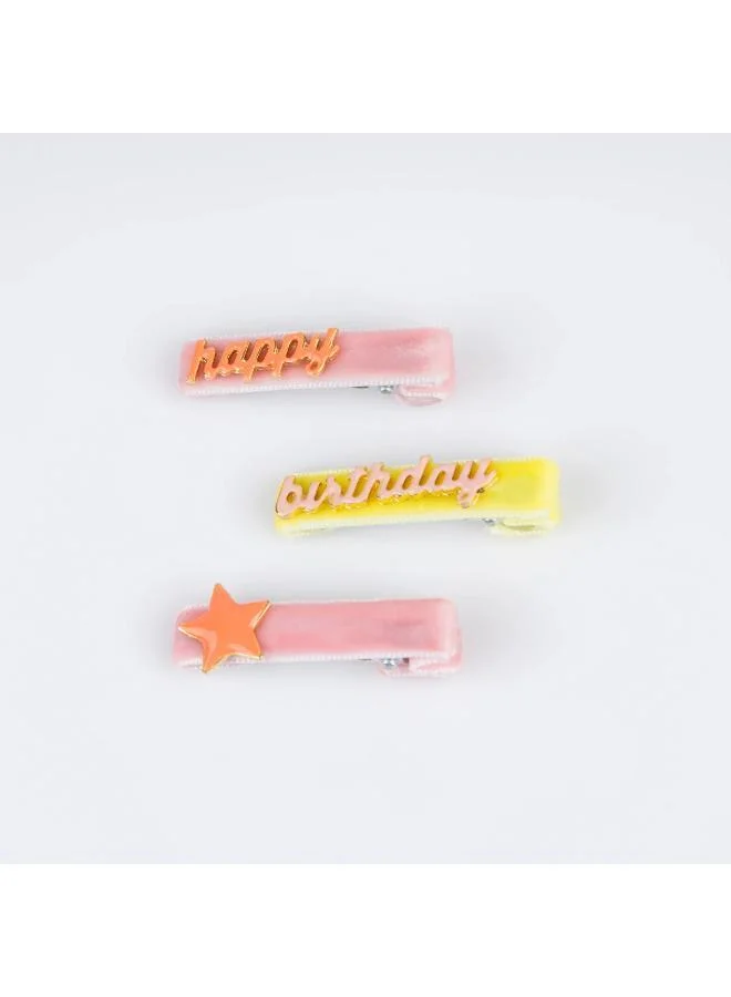 Meri Meri  Happy Birthday Enamel Hair Clips  | Best Price UAE