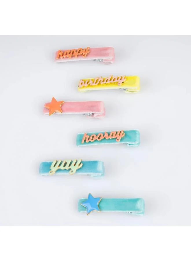 Meri Meri  Happy Birthday Enamel Hair Clips  | Best Price UAE