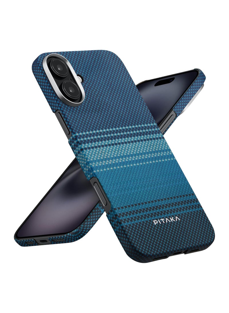 PITAKA pitaka for iPhone 16 Plus Case Compatible with MagSafe, Thin & Light iPhone 16 Plus Case with a Caseless Feel, 1500D Aramid Fiber Woven Tactile Woven Case - Moonrise  - Image 1