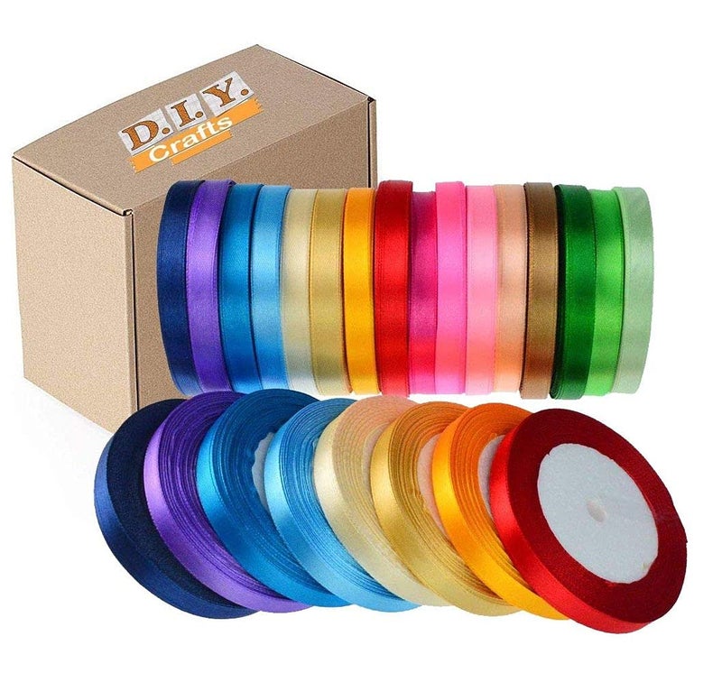 Diy Crafts 13427 32 Roll 16 Colors 349 Yard Satin Ribbons Baotongle Fabric Ribbon Silk Satin Satin Ribbon Rolls, Pack of 32 Rolls, Shade No# 5 (Multicolor) - Image 2
