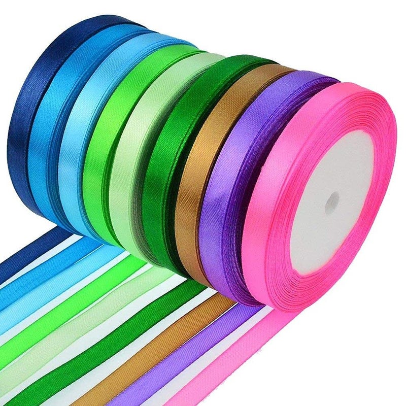 Diy Crafts 13427 32 Roll 16 Colors 349 Yard Satin Ribbons Baotongle Fabric Ribbon Silk Satin Satin Ribbon Rolls, Pack of 32 Rolls, Shade No# 5 (Multicolor) - Image 4