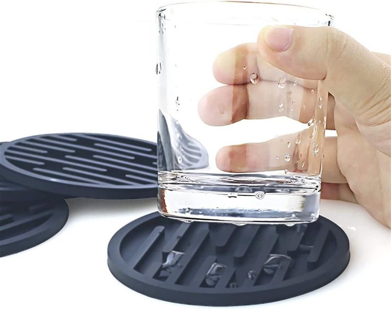 My Creative Hut Silicone Coasters Set of 6 Pot Holder Drink Coasters Perfect Tea Coasters for Dining Table for Hot Pots All Type of Glasses Mugs hot and Cold (Grey) - Image 5