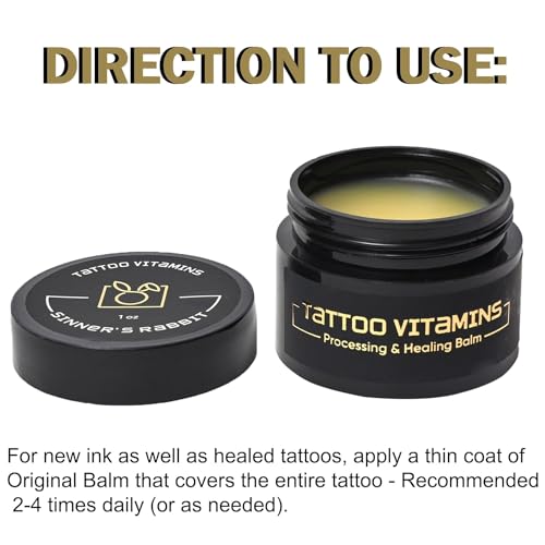 Sinner's Rabbit Tattoo Vitamin 1Oz A&D Ointment,Balm For Healing Tattoos, Tattoo Shinner - Image 3