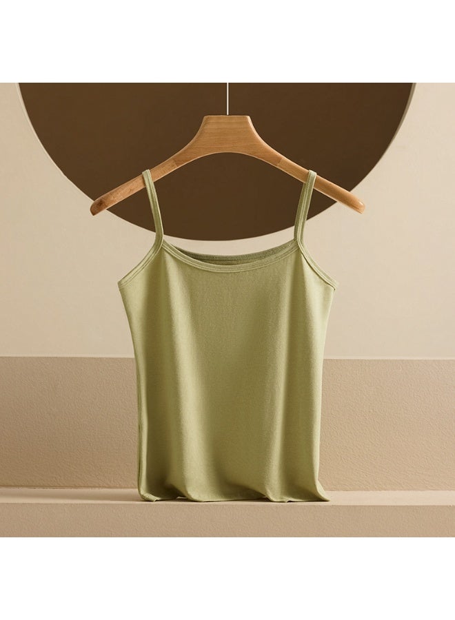 Spring Summer Plus Size Pure Cotton Sling Camisole for Women - Versatile Inner & Outerwear, Non-Sheer Anti-Slip, Sexy Back Design