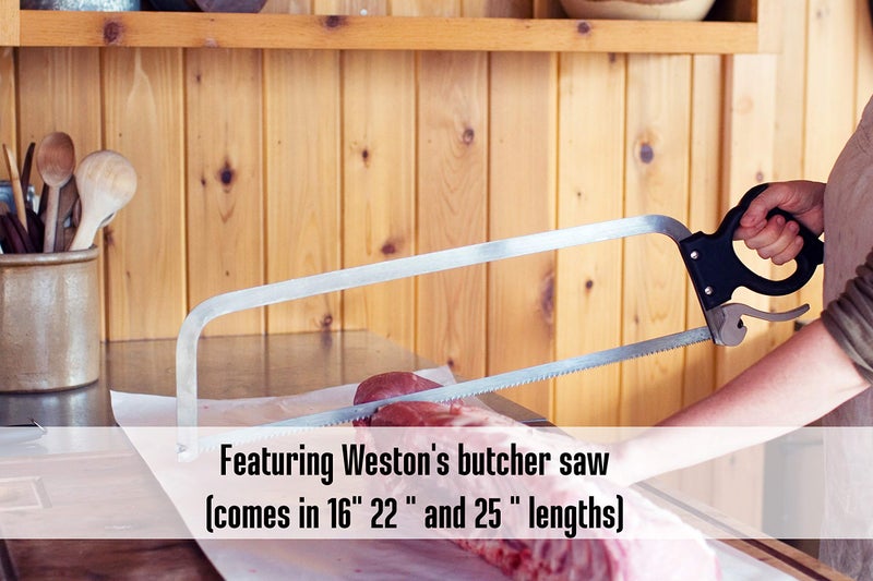 Weston Butcher Meat and Bone Saw with 25 Inch Stainless Steel Serrated Blade with Quick Release Handle (47-2501) - Image 5