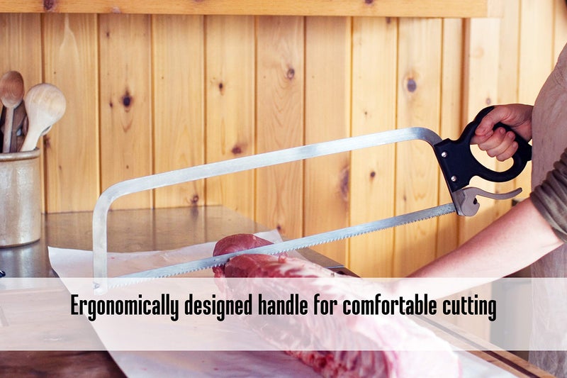 Weston Butcher Meat and Bone Saw with 25 Inch Stainless Steel Serrated Blade with Quick Release Handle (47-2501) - Image 3