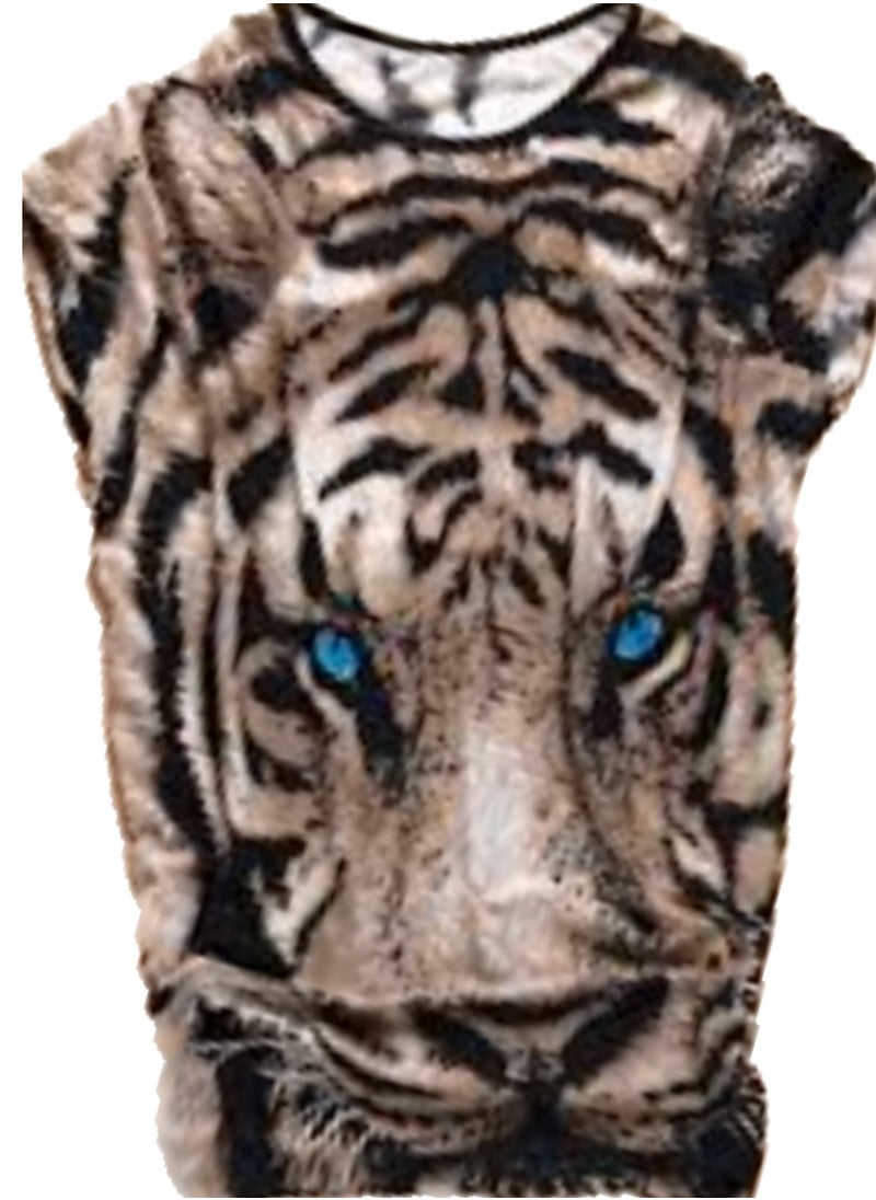Generic - Women tiger face print lycra long top blouse - Image 1
