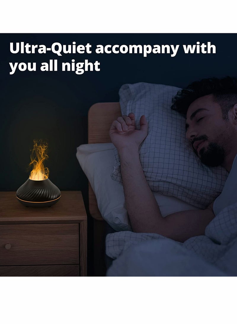 KASTWAVE Essential Oil Diffuser Colorful Air Aroma Diffuser Humidifier 130ml Oil Diffuser 7 Flame Color Noiseless Essential Oil Diffuser for Home Office Yoga with Auto Off Protection (8 Hours Black) - Image 5