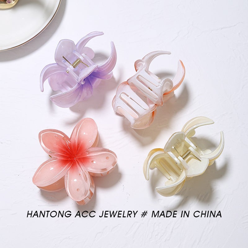 Generic Elegant Lily Hair Claw Clip Korean Style Medium Tail Clamp 2# Purple  - Image 4