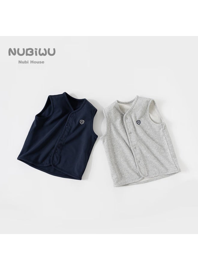 NUBIWU Nubiyu Children's Vest, Boys' Autumn And Winter Style, Inner Wear, Fleece-lined, Warm Waistcoat, Baby Spring And Autumn, Academic Casual Sleeveless Jacket - Image 1
