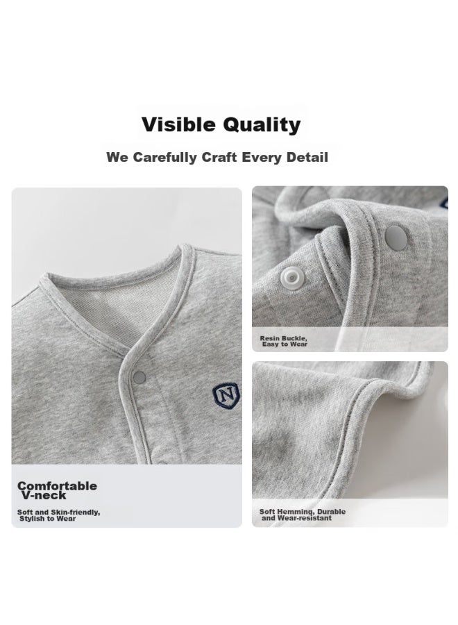 NUBIWU Nubiyu Children's Vest, Boys' Autumn And Winter Style, Inner Wear, Fleece-lined, Warm Waistcoat, Baby Spring And Autumn, Academic Casual Sleeveless Jacket - Image 3